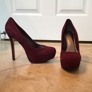 Suede Burgundy Bakers High Heels